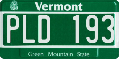 VT license plate PLD193