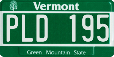 VT license plate PLD195
