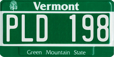 VT license plate PLD198