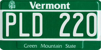 VT license plate PLD220