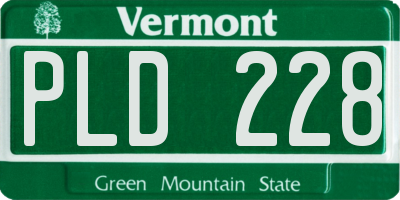 VT license plate PLD228