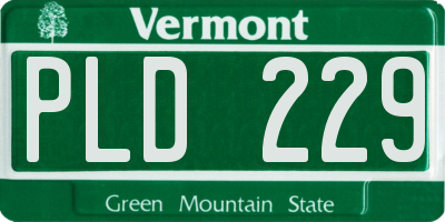 VT license plate PLD229
