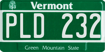 VT license plate PLD232