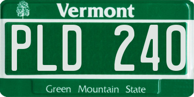 VT license plate PLD240