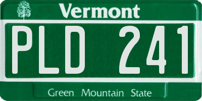 VT license plate PLD241