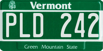 VT license plate PLD242