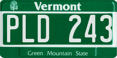 VT license plate PLD243