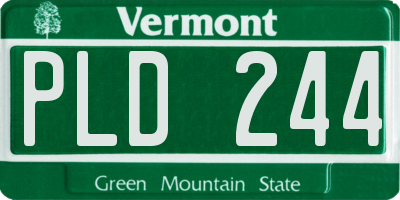 VT license plate PLD244