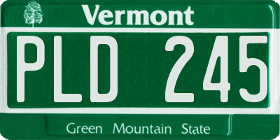 VT license plate PLD245