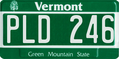 VT license plate PLD246