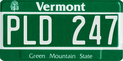 VT license plate PLD247