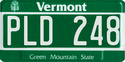 VT license plate PLD248