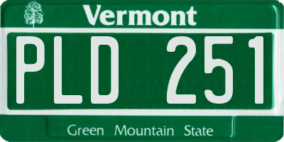 VT license plate PLD251
