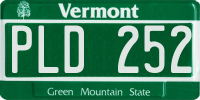 VT license plate PLD252