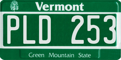 VT license plate PLD253
