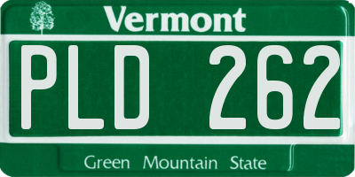 VT license plate PLD262