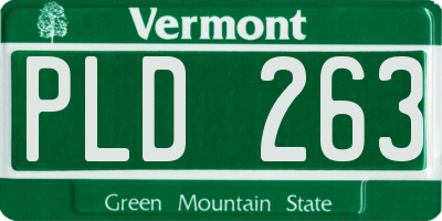 VT license plate PLD263