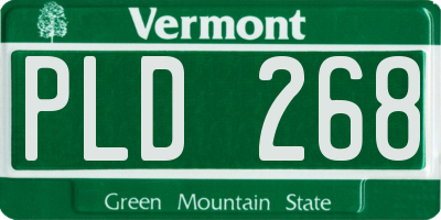 VT license plate PLD268