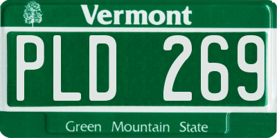 VT license plate PLD269