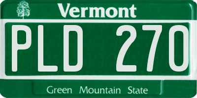 VT license plate PLD270