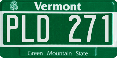 VT license plate PLD271