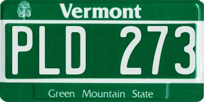 VT license plate PLD273