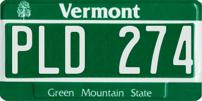 VT license plate PLD274