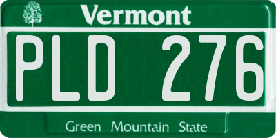 VT license plate PLD276