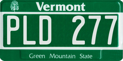 VT license plate PLD277