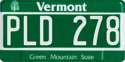 VT license plate PLD278