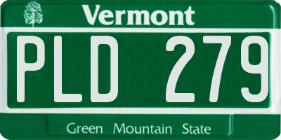 VT license plate PLD279