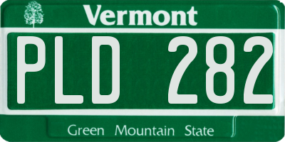 VT license plate PLD282