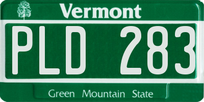 VT license plate PLD283