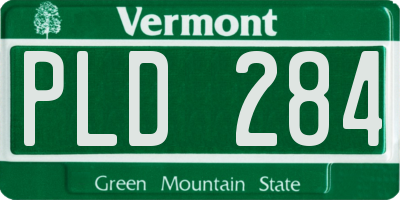 VT license plate PLD284