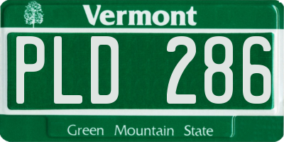 VT license plate PLD286