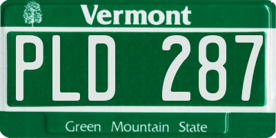 VT license plate PLD287