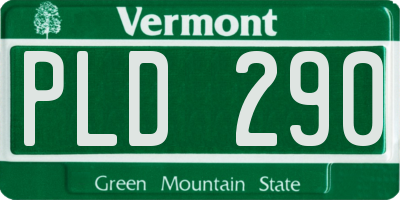 VT license plate PLD290