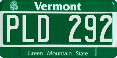 VT license plate PLD292