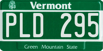 VT license plate PLD295