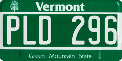VT license plate PLD296