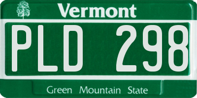 VT license plate PLD298