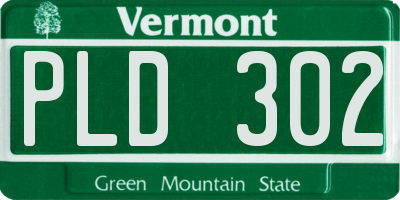 VT license plate PLD302