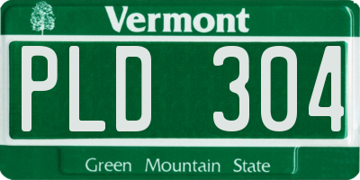 VT license plate PLD304