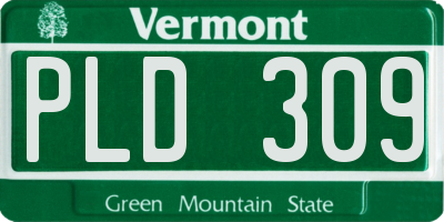 VT license plate PLD309