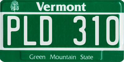 VT license plate PLD310