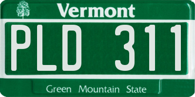 VT license plate PLD311