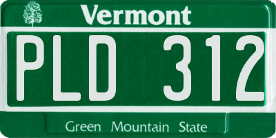 VT license plate PLD312