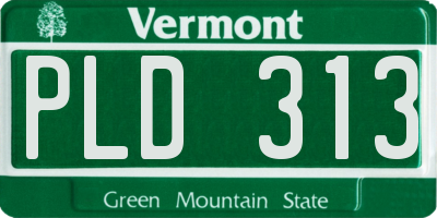 VT license plate PLD313