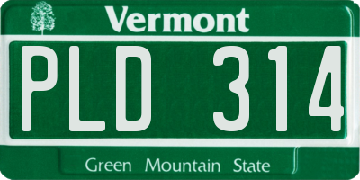 VT license plate PLD314