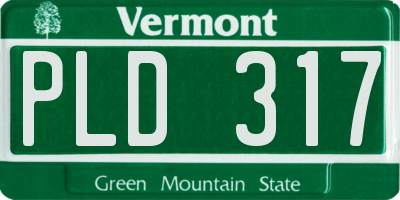 VT license plate PLD317